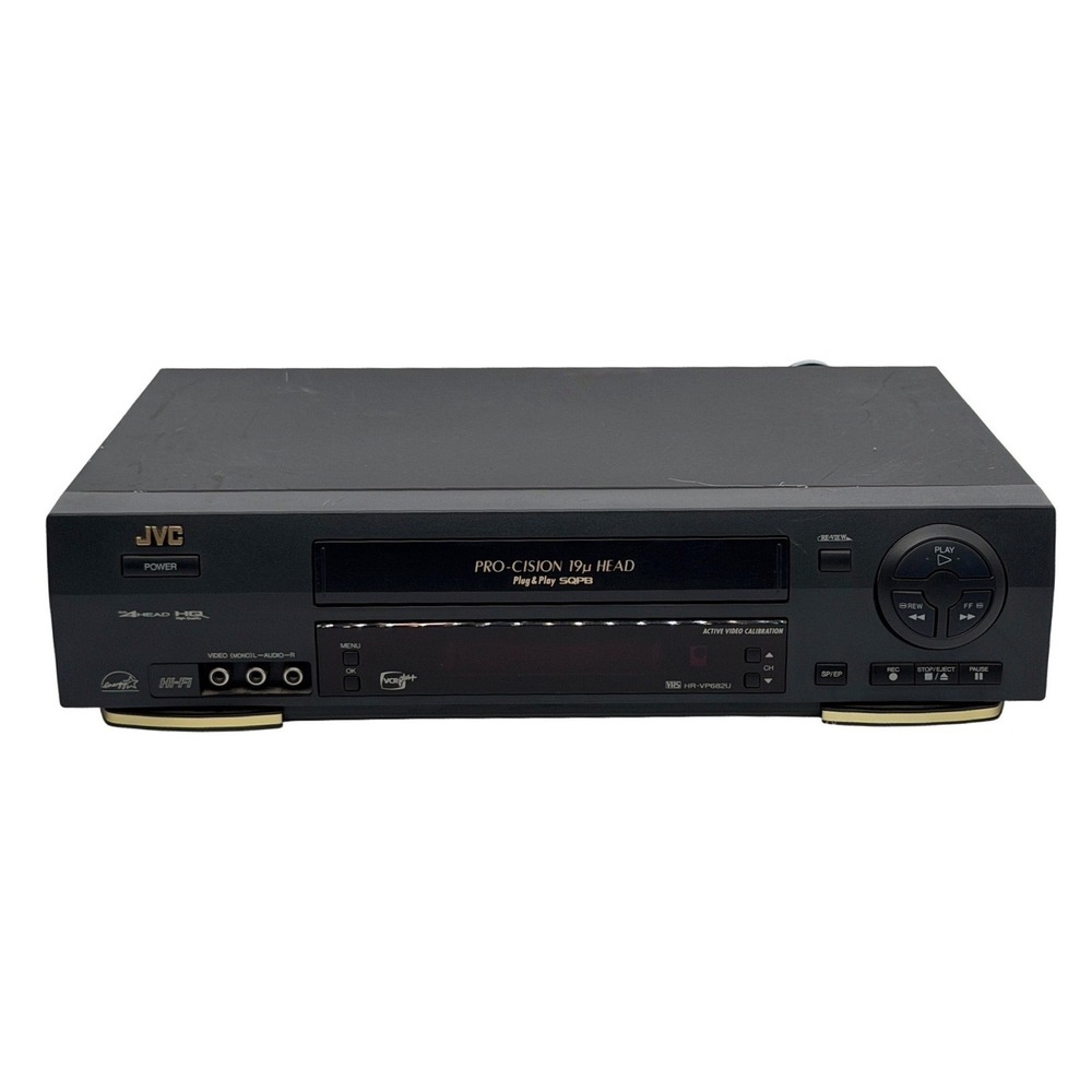 JVC HR-VP682U VCR Video Cassette Recorder Hi-Fi Stereo 4-Head SQPB Black